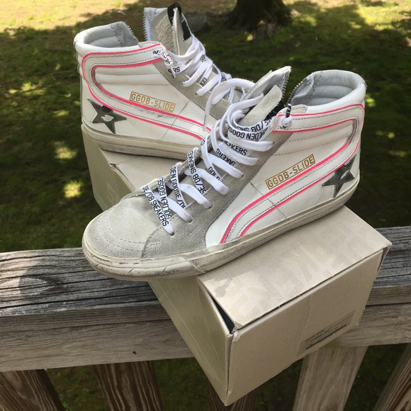 Golden Goose Slide Sneaker White/Ice/Camo Star NIB - Picture 3 of 9